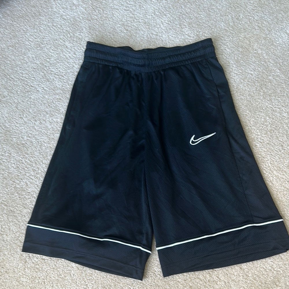 Nike Men's Black Athletic Shorts with White Trim